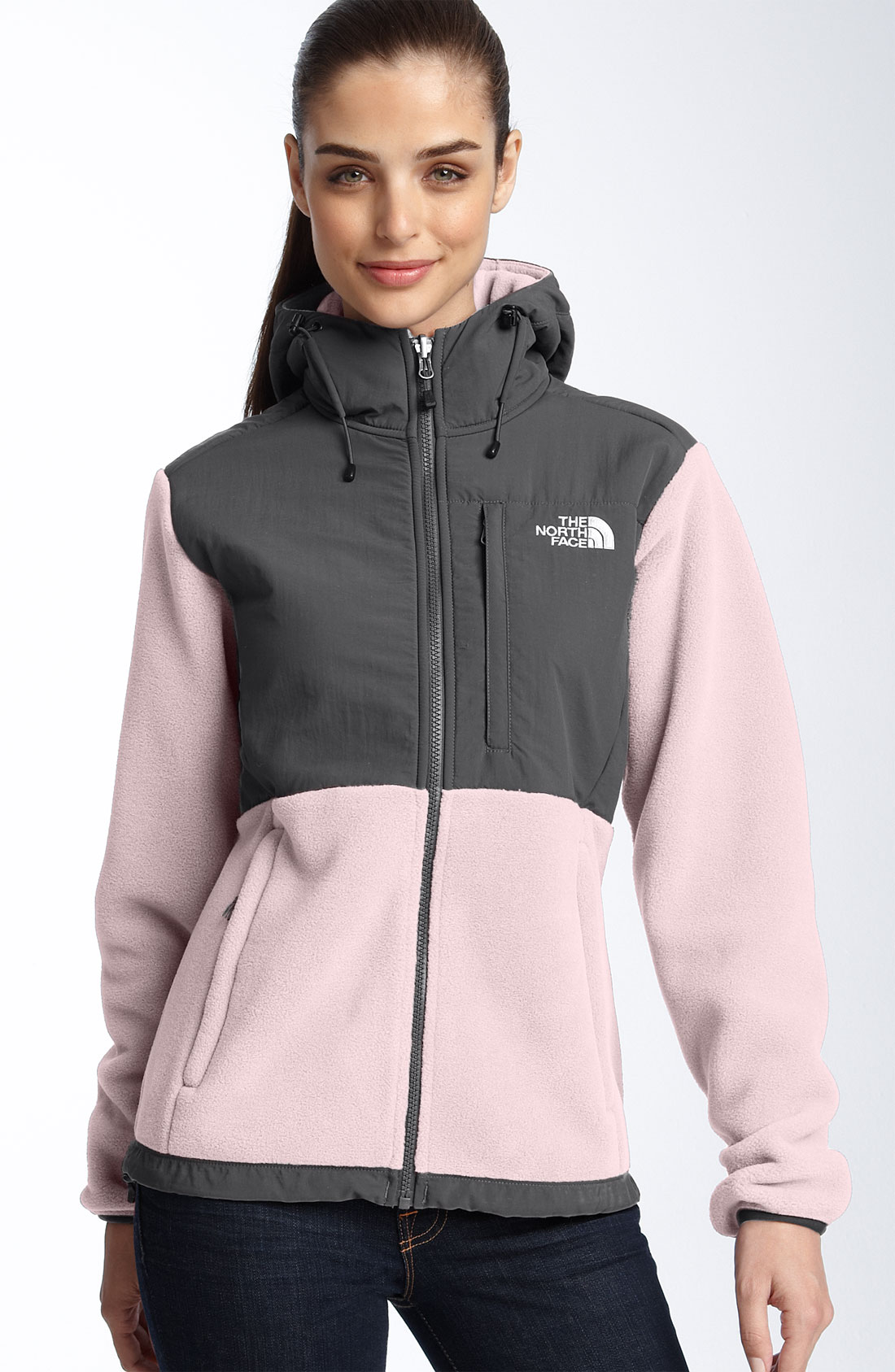 The North Face Denali Hooded Jacket in Pink (french pink/asphalt) | Lyst