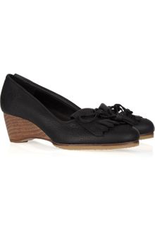 Vanessa Bruno Athé Textured-leather Loafer Wedges - Lyst