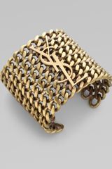 Yves Saint Laurent Signature Structured Chain Cuff Bracelet