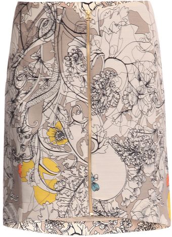 Cacharel Wool & Silk Poppy-print Skirt - Lyst