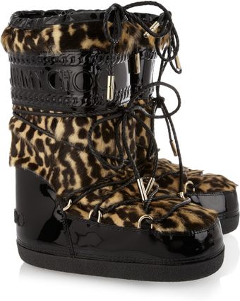 Jimmy Choo Grove Leopard-print Goat Hair Snow Boots - Lyst