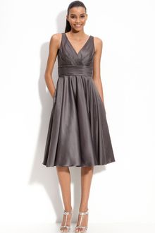 Ml Monique Lhuillier Bridesmaids Satin Dress (nordstrom Exclusive) - Lyst