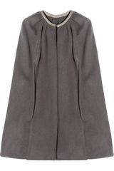 Rick Owens Leather-trimmed Cashmere Cape