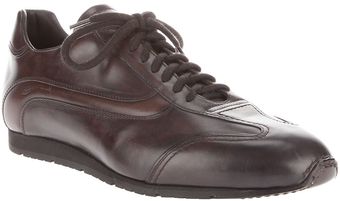 Santoni Leather Trainer - Lyst
