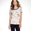 Tory Burch De La Vega Tee in White - Lyst