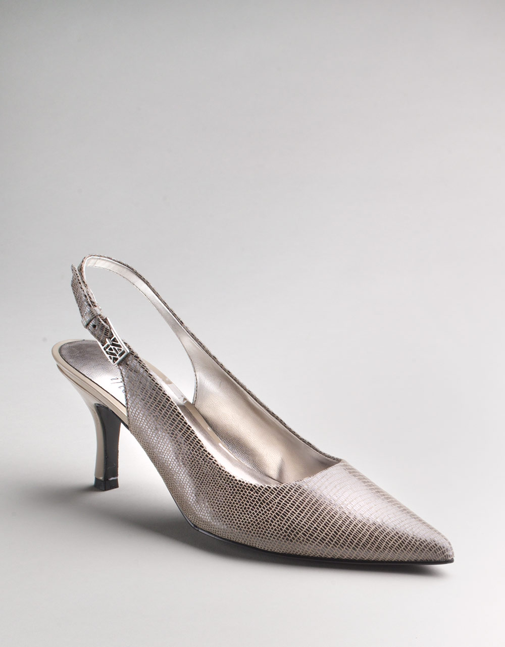 pewter leather pumps