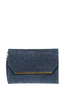 ASOS Collection Asos Leather Embossed Metal Bar Clutch - Lyst