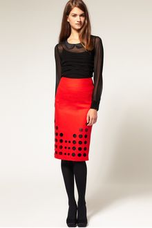 ASOS Collection Asos Pencil Skirt with Laser Cut Detail - Lyst