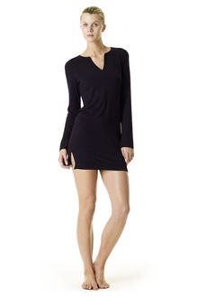 Calvin Klein Essentials with Satin Trim Long Sleeve Nightdress - Lyst