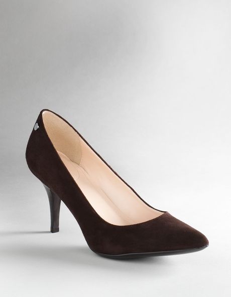 calvin klein black suede pumps