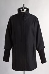 DKNY Funnel Collar Wool Coat