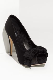 Dolce & Gabbana Lace Bow Satin Pump - Lyst