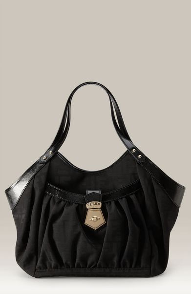 Fendi Chef Zucca  Small Tote in Black (black/ light gold) - Lyst