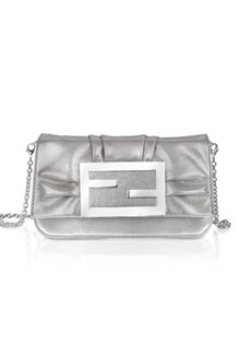 Fendi Mia - Laminated Leather Small Baguette Bag W/chain Strap - Lyst