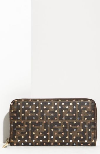 Fendi Polka Dot Zip Around Wallet - Lyst