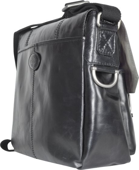 Fossil Dayton - Leather Messenger Bag in Black for Men | Lyst
