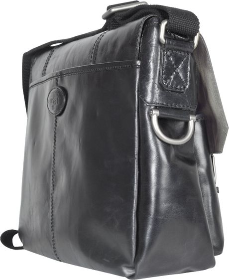 fossil mens leather bag