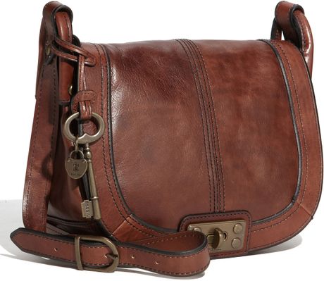 Fossil Leather Crossbody Bag in Brown