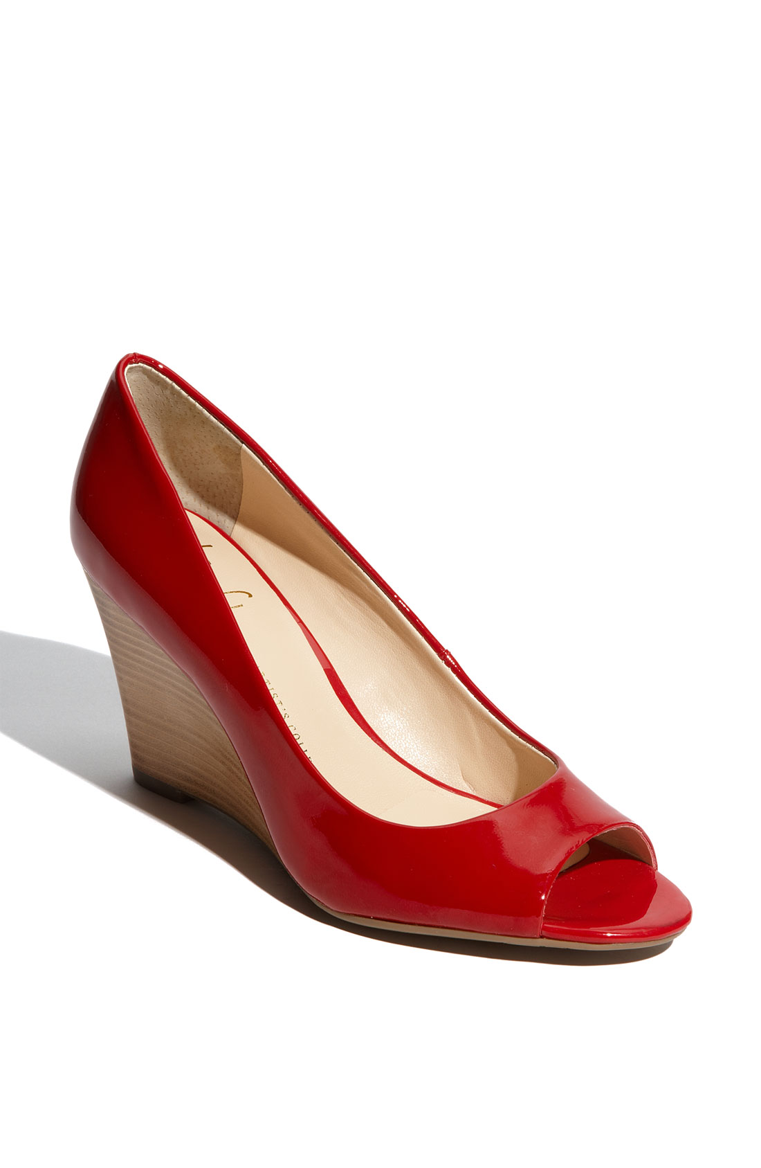 franco sarto peep toe flats