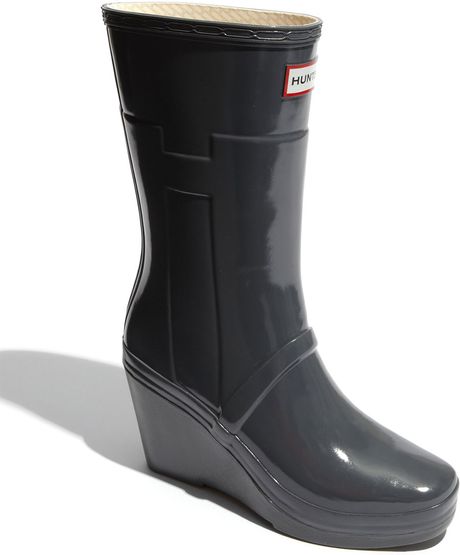 hunter rain boots with wedge heel