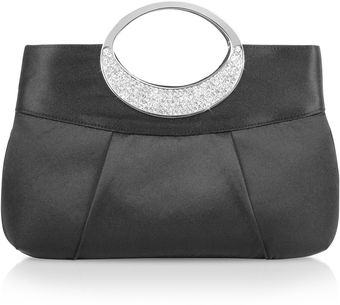 Julia Cocco' Opera - Aida Jeweled Handle Black Satin Evening Bag - Lyst