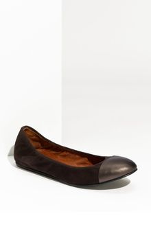 Lanvin Cap Toe Ballerina Flat - Lyst