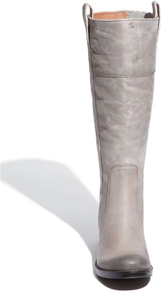 Lucky Brand Hibiscus Leather Riding Boots In Silver (light Grey) | Lyst