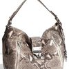 Michael By Michael Kors Jenna Python Embossed Tote in Animal (dark sand) - Lyst