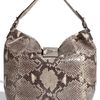 Michael By Michael Kors Jenna Python Embossed Tote in Animal (dark sand) - Lyst