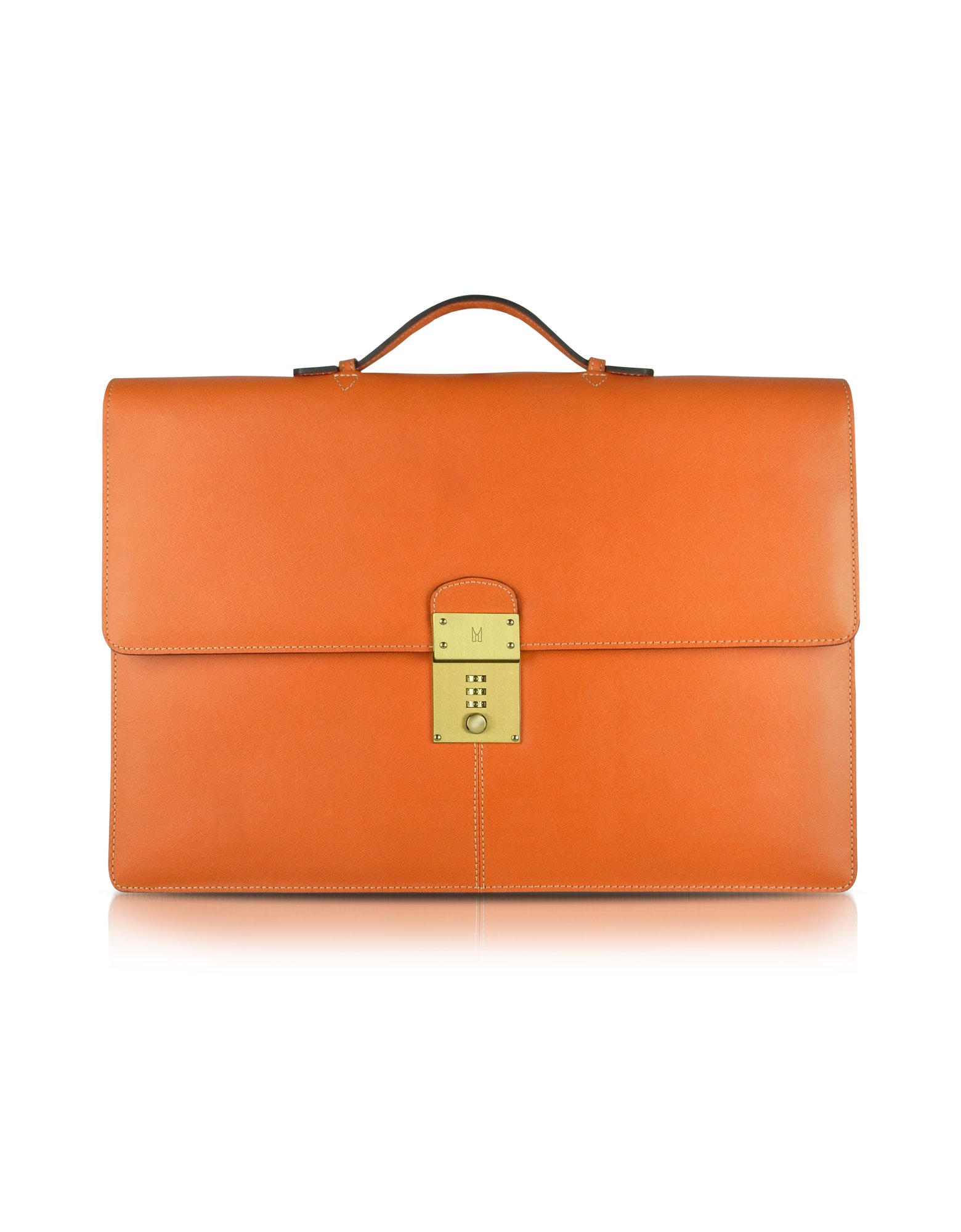 orange leather briefcase