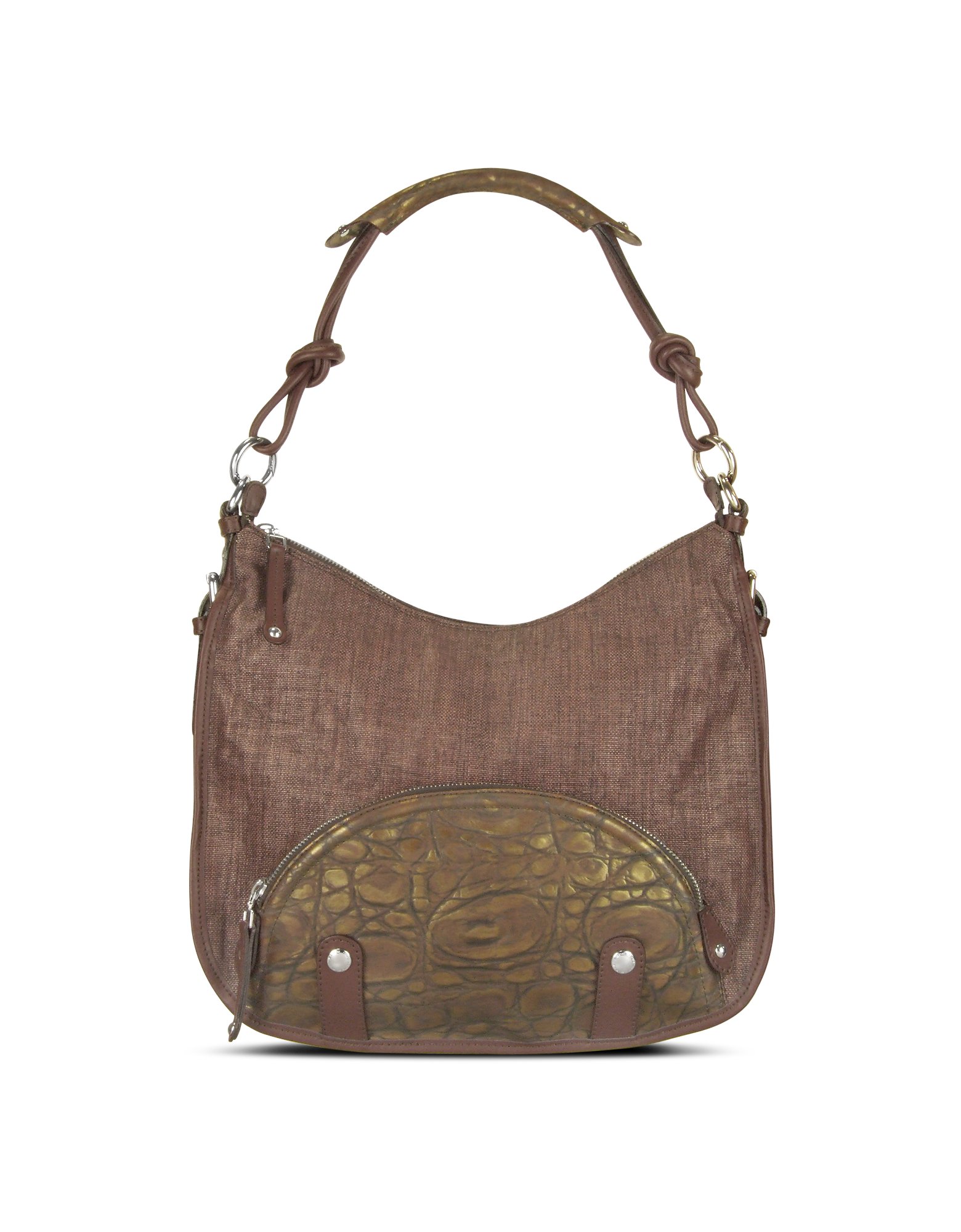 Nuovedive Front Pocket Chocolate Brown Canvas Tote Bag in Brown (chocolate) | Lyst