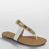 Plenty By Tracy Reese Cai Embellished Leather Sandals in Gold (white leather) - Lyst