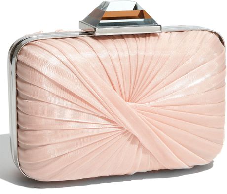 Sondra Roberts Pleated Box Clutch in Pink (light pink) - Lyst