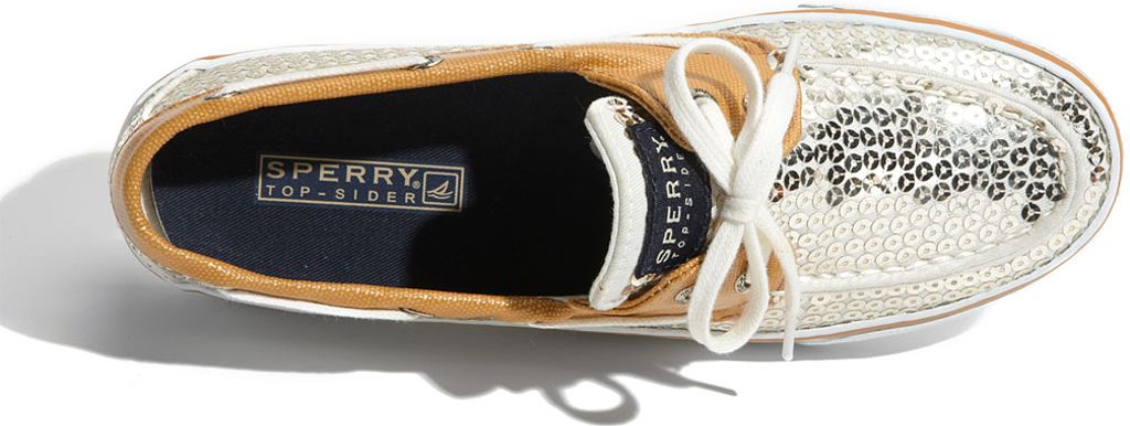 Sperry Metallic Boat Shoe on Sperry Top Sider Bahama Sequined Boat Shoe In Gold   Lyst