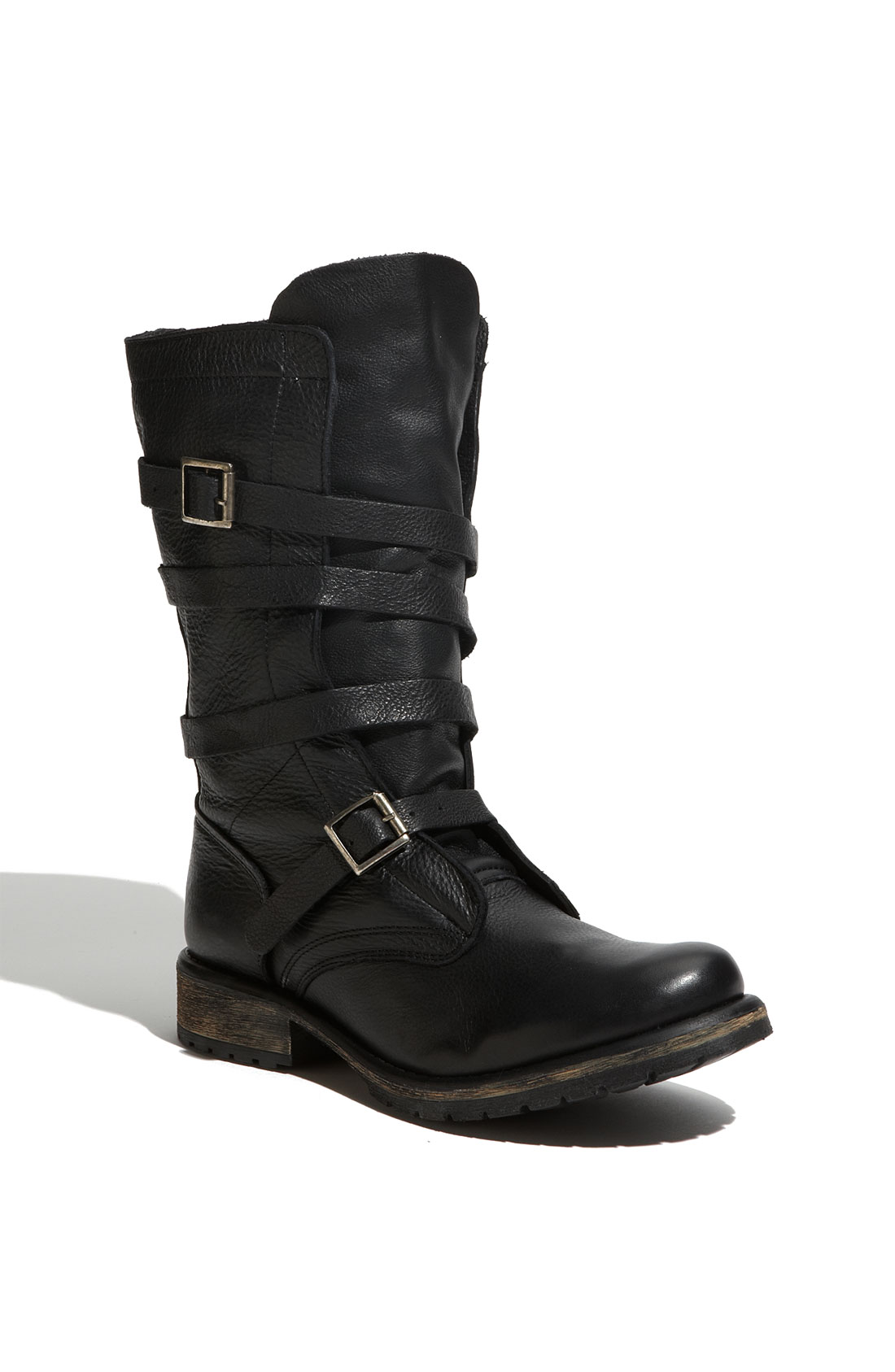 Steve Madden Banddit Buckle Boot in Black (black leather) | Lyst