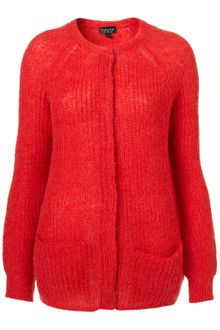 Topshop Knitted Popper Cardigan - Lyst