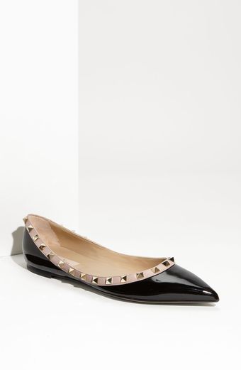 Valentino Studded Ballerina Flat - Lyst