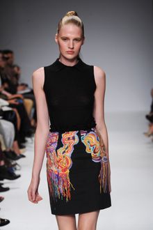 Emilio De La Morena Spring 2012 Black Dress With Drip Print Detail - Lyst