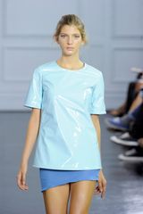 Richard Nicoll Spring 2012 Mini Asymmetrical Skirt In Blue