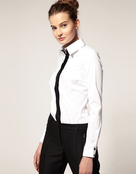 Asos Collection Asos Shirt with Contrast Placket in White - Lyst