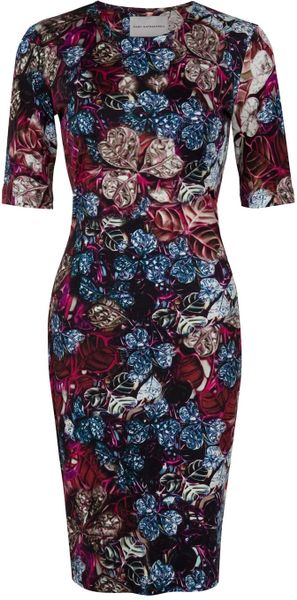 Mary Katrantzou Wild Rose Jersey Dress in Pink (rose) - Lyst