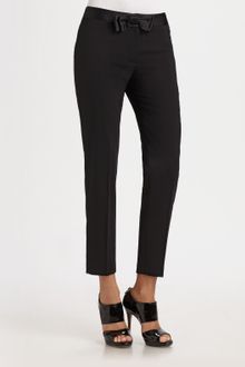 Milly Satin-trimmed Bow Pants - Lyst