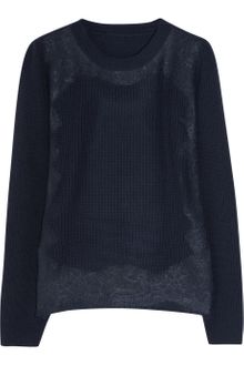 Valentino Lace-appliquéd Merino Wool-blend Sweater - Lyst