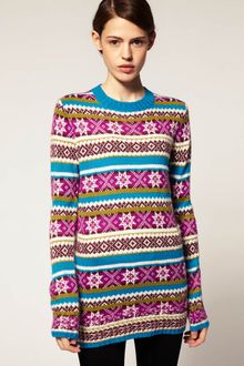 ASOS Collection Asos Oversized Jumper in Fairisle - Lyst