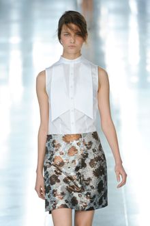 Christopher Kane Spring 2012 Silver A-Line Mini Skirt With Gold Flower Pattern - Lyst