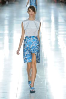 Christopher Kane Spring 2012 Blue Flower Print Flat Sandals - Lyst