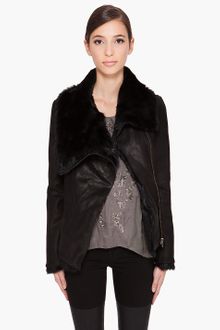Helmut Lang Flux Fur Spanish Rabbit Reversible Jacket in Black - Lyst
