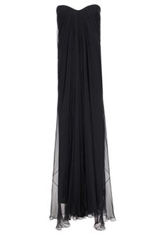 Alexander McQueen Draped Silk Chiffon Bustier Gown - Lyst