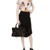 Balenciaga Draped Virgin Woolblend Skirt in Black - Lyst