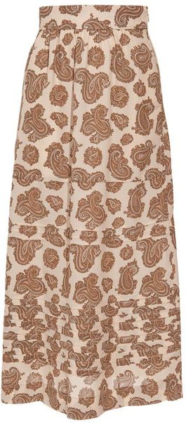 Chloé Paisleyprint Silk Skirt in Beige (paisley) - Lyst